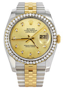 New Style | Hidden Clasp | Gold Rolex Datejust Watch | 36Mm | Gold Dial | Jubilee Band