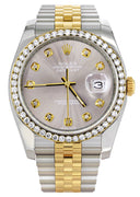 New Style | Hidden Clasp | Diamond Rolex Mens Watch Datejust | 36Mm | Grey Dial | Jubilee Band