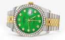 New Style | Hidden Clasp | Gold Rolex Datejust Watch | 36Mm | Green Dial | Jubilee Band