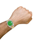 New Style | Hidden Clasp | Gold Rolex Datejust Watch | 36Mm | Green Dial | Jubilee Band