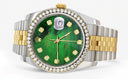 New Style | Hidden Clasp | Diamond Rolex Datejust Two Tone | 36MM | Green Diamond Mother Of Pearl Dial | Jubilee Band