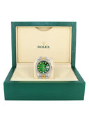 New Style | Hidden Clasp | Diamond Rolex Datejust Two Tone | 36MM | Green Diamond Mother Of Pearl Dial | Jubilee Band