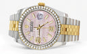 New Style | Hidden Clasp | Gold & Steel Rolex Datejust Watch | 36Mm | Custom Diamond Pink Dial | Jubilee Band