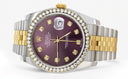 New Style | Hidden Clasp | Diamond Rolex Datejust Watch | 36Mm | Purple Dial | Jubilee Band