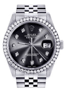 Diamond Rolex Datejust  Watch | 36Mm | Dark Grey Diamond Dial | Jubilee Band