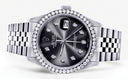 Diamond Rolex Datejust  Watch | 36Mm | Dark Grey Diamond Dial | Jubilee Band