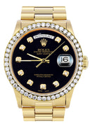 Rolex Day-Date | Presidential | 18K Yellow Gold | Diamond Bezel | Black Diamond Dial