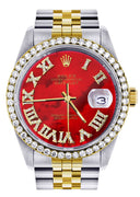 Womens Rolex Datejust Watch 16233 for Men  | 36Mm | Diamond Red Roman Dial | Jubilee Band