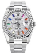 New Style | Rolex Datejust Watch | 36Mm | Color Baguettes Dial | Oyster Band