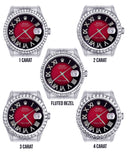 Diamond Mens Rolex Datejust Watch 16200 | 36Mm | Diamond Red Roman Numeral Dial | Jubilee Band