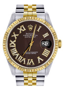 Mens Rolex Datejust Watch 16233 Two Tone | 36Mm | Chocolate Roman Dial | Jubilee Band
