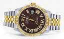 Mens Rolex Datejust Watch 16233 Two Tone | 36Mm | Chocolate Roman Dial | Jubilee Band