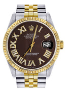 Womens Rolex Datejust Watch 16233 Two Tone | 36Mm | Chocolate Roman Dial | Fluted Bezel | Jubilee Band