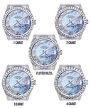 Diamond Mens Rolex Datejust Watch 16200 | 36Mm | Blue Mother Of Pearl Roman Numeral Dial | Jubilee Band