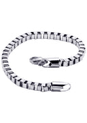 White Gold Plated Box Bracelet