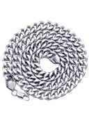 White Gold Plated Mens Cuban Curb Chain