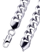 White Gold Plated Mens Cuban Curb Chain