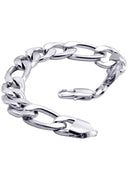 White Gold Plated Figaro Bracelet