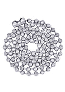 White Gold Plated Mens Dog Tag Chain