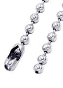 White Gold Plated Mens Dog Tag Chain