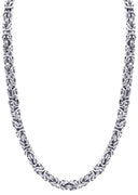 White Gold Plated Mens Byzantine Chain