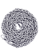 White Gold Plated Mens Byzantine Chain