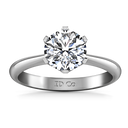 Round Diamond Solitaire Engagement Ring Tresa 14K White Gold