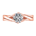 Solitaire Diamond Engagement Ring Wisteria 14K Rose Gold
