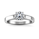 Round Diamond Solitaire Engagement Ring Lyric Modern Lattice 14K White Gold