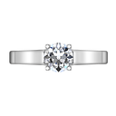 Round Diamond Solitaire Engagement Ring Lyric Modern Lattice 14K White Gold