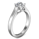 Round Diamond Solitaire Engagement Ring Lyric Modern Lattice 14K White Gold