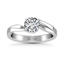 Round Diamond Solitaire Engagement Ring Laurel 14K White Gold