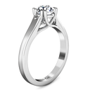 Round Diamond Solitaire Engagement Ring Royale Lattice 14K White Gold