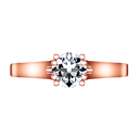 Solitaire Diamond Engagement Ring Royale Lattice 14K Rose Gold