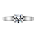 Round Diamond Solitaire Engagement Ring Royale Lattice 14K White Gold