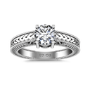 Round Diamond Solitaire Engagement Ring Kensington 14K White Gold