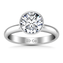 Round Diamond Solitaire Engagement Ring Contempo 14K White Gold