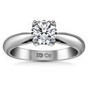 Round Diamond Solitaire Engagement Ring Caressa 14K White Gold