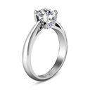 Round Diamond Solitaire Engagement Ring Caressa 14K White Gold