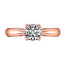 Solitaire Diamond Engagement Ring Caressa 14K Rose Gold