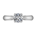 Round Diamond Solitaire Engagement Ring Caressa 14K White Gold