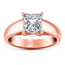 Solitaire Diamond Princess Cut Engagement Ring Leyla 14K Rose Gold