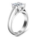 Solitaire Princess Cut Diamond Engagement Ring Leyla 14K White Gold