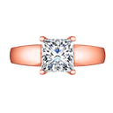 Solitaire Diamond Princess Cut Engagement Ring Leyla 14K Rose Gold