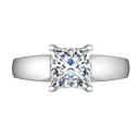 Solitaire Princess Cut Diamond Engagement Ring Leyla 14K White Gold