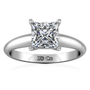Solitaire Princess Cut Diamond Engagement Ring Cindy 14K White Gold