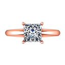 Solitaire Diamond Princess Cut Engagement Ring Cindy 14K Rose Gold