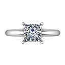 Solitaire Princess Cut Diamond Engagement Ring Cindy 14K White Gold