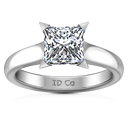 Solitaire Princess Cut Diamond Engagement Ring Jenny 14K White Gold