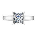 Solitaire Princess Cut Diamond Engagement Ring Jenny 14K White Gold